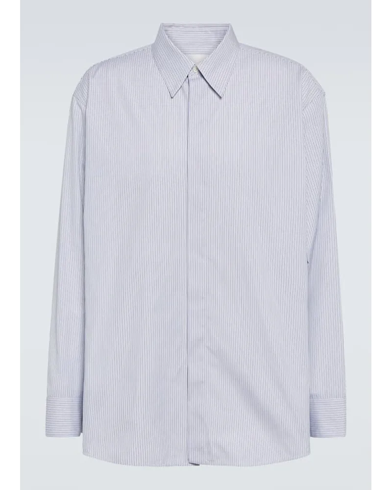 Jil Sander Camicia in cotone a righe Blu