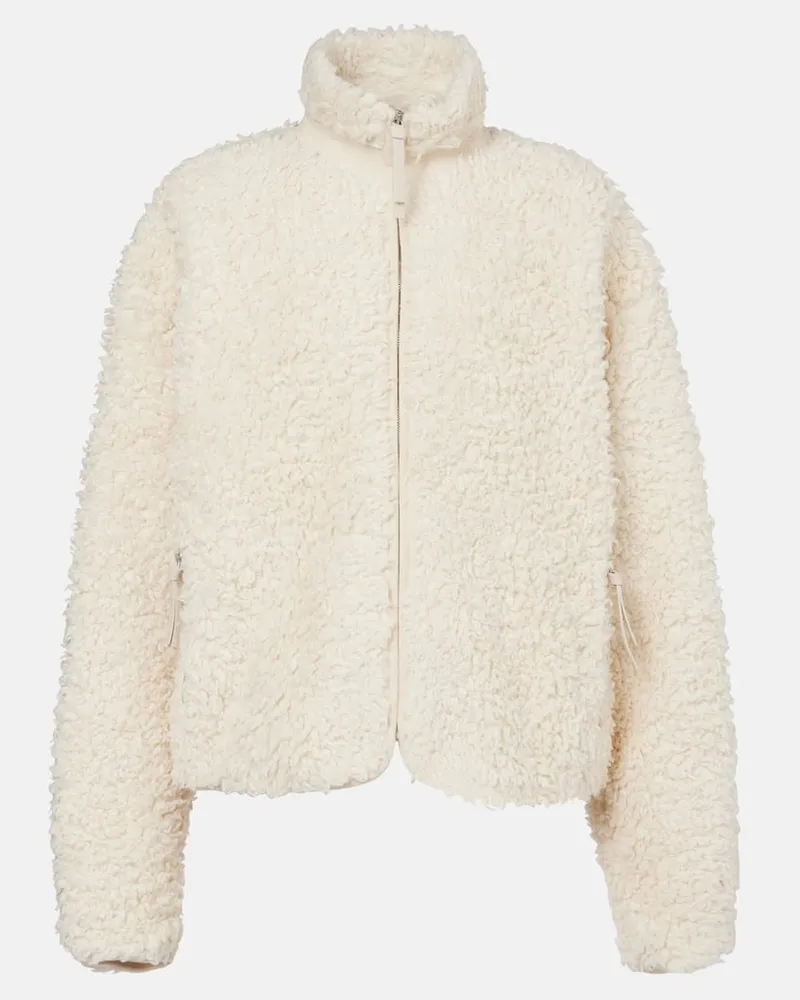 Jil Sander Giacca in teddy di cotone Bianco