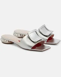 Roger Vivier Sandali Mule 25 con decorazioni Argento