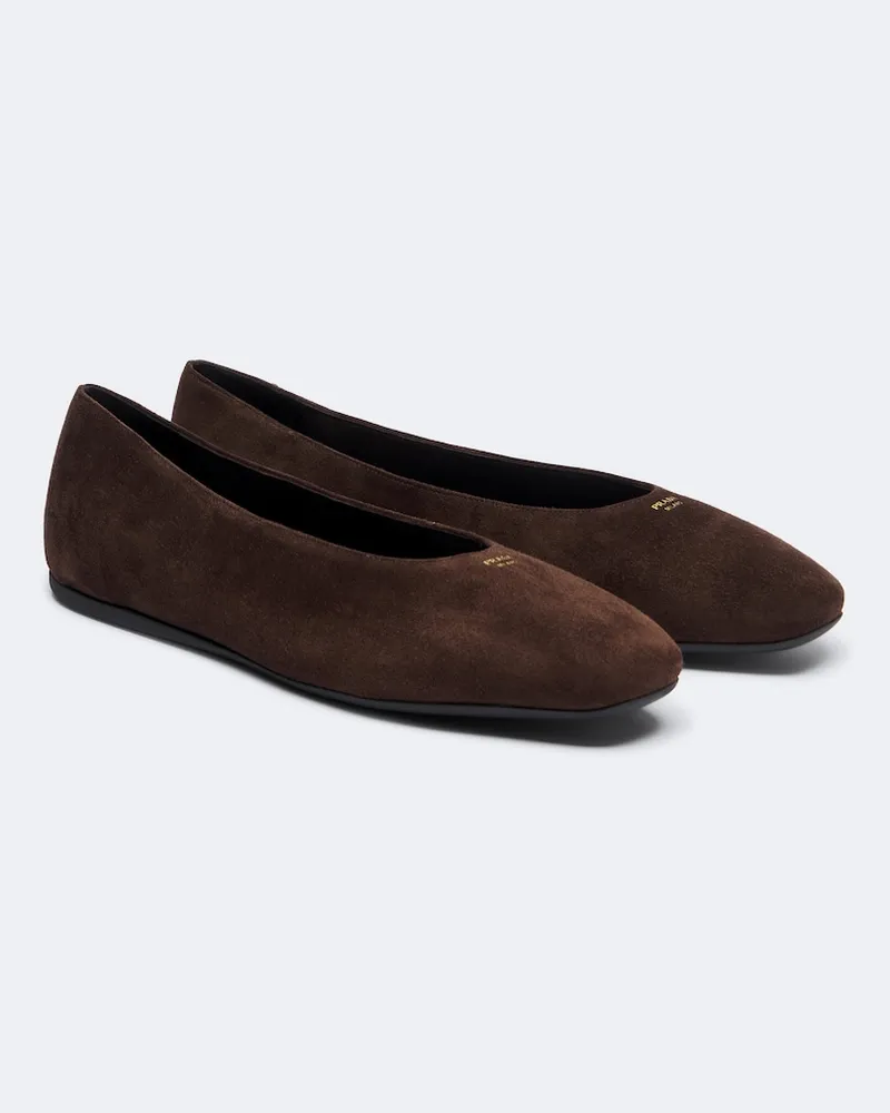 Prada Ballerine in suede Marrone