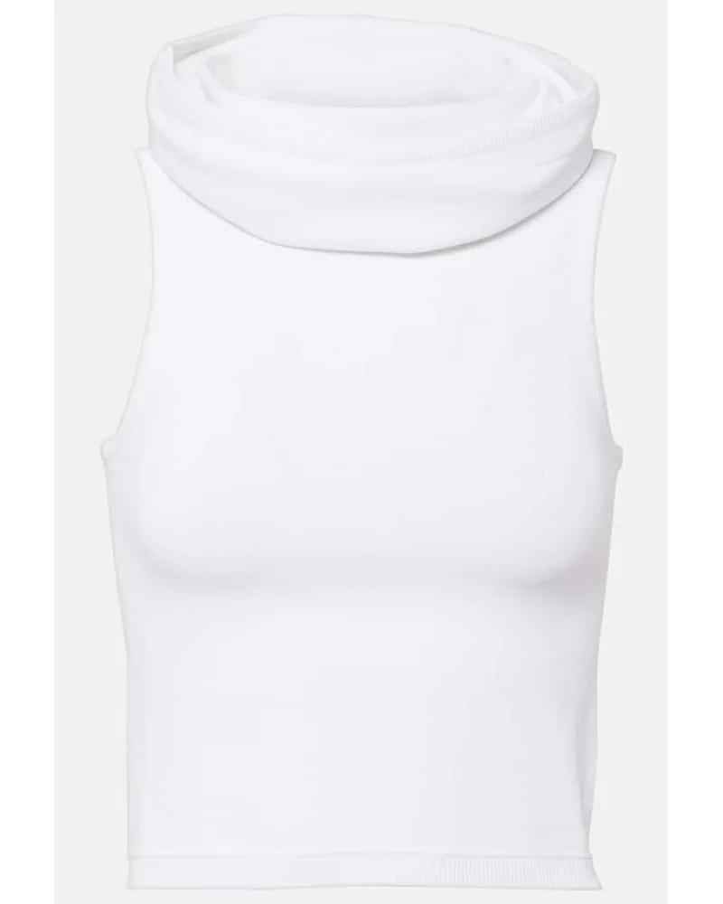 Alaïa Alaïa Top cropped con cappuccio Bianco