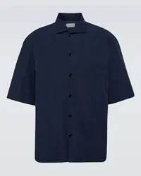 Christophe Lemaire Camicia Camp in popeline di cotone Blu