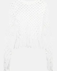 Dion Lee Top con frange Bianco