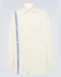 J.W.Anderson Camicia in cotone e lino a righe Bianco