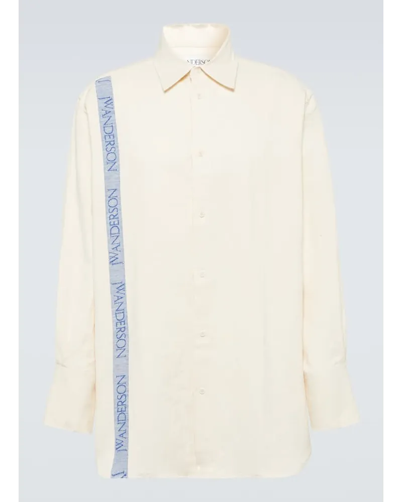 J.W.Anderson Camicia in cotone e lino a righe Bianco