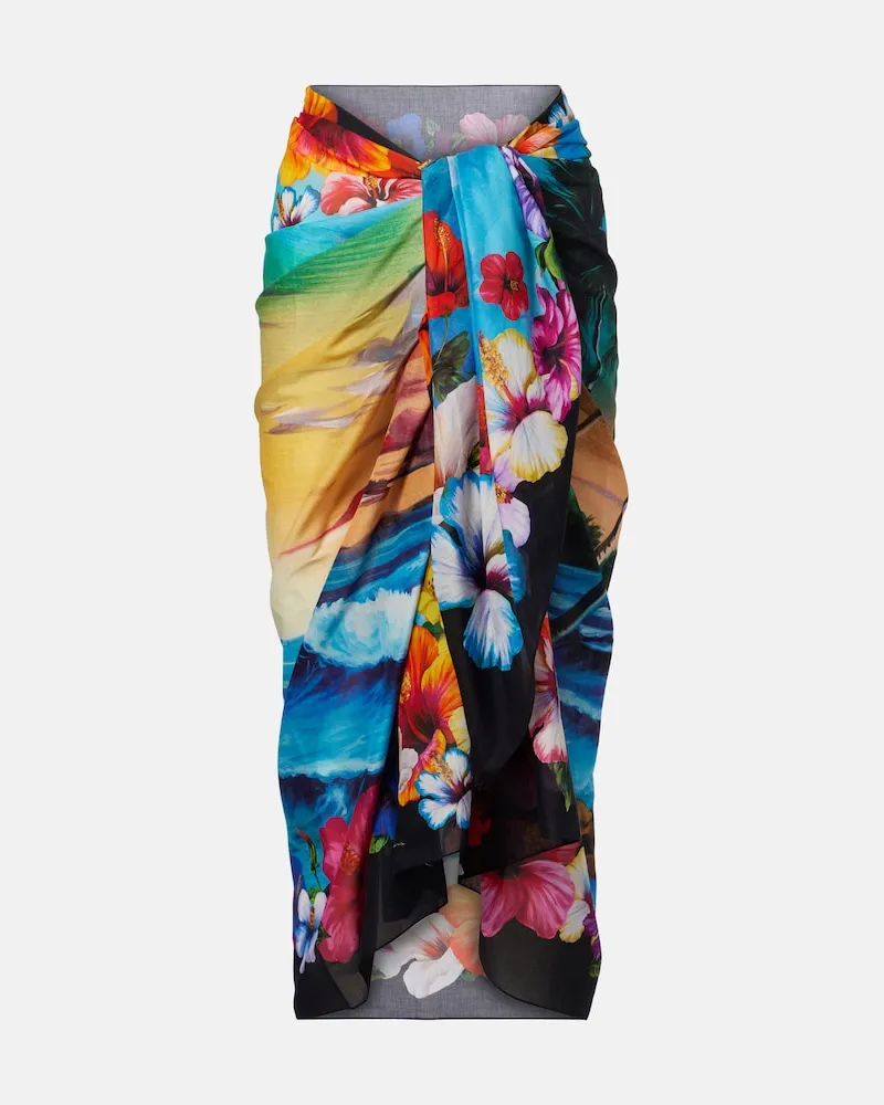 Dolce & Gabbana Pareo in cotone con stampa floreale Multicolore