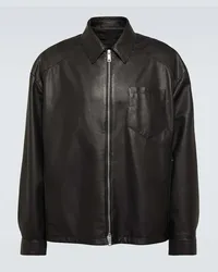 Prada Camicia blouson in pelle Nero