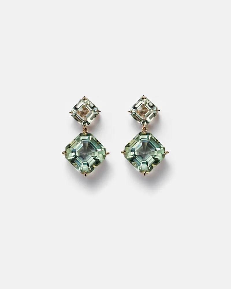 MATEO Orecchini in oro 14kt con ametiste Verde