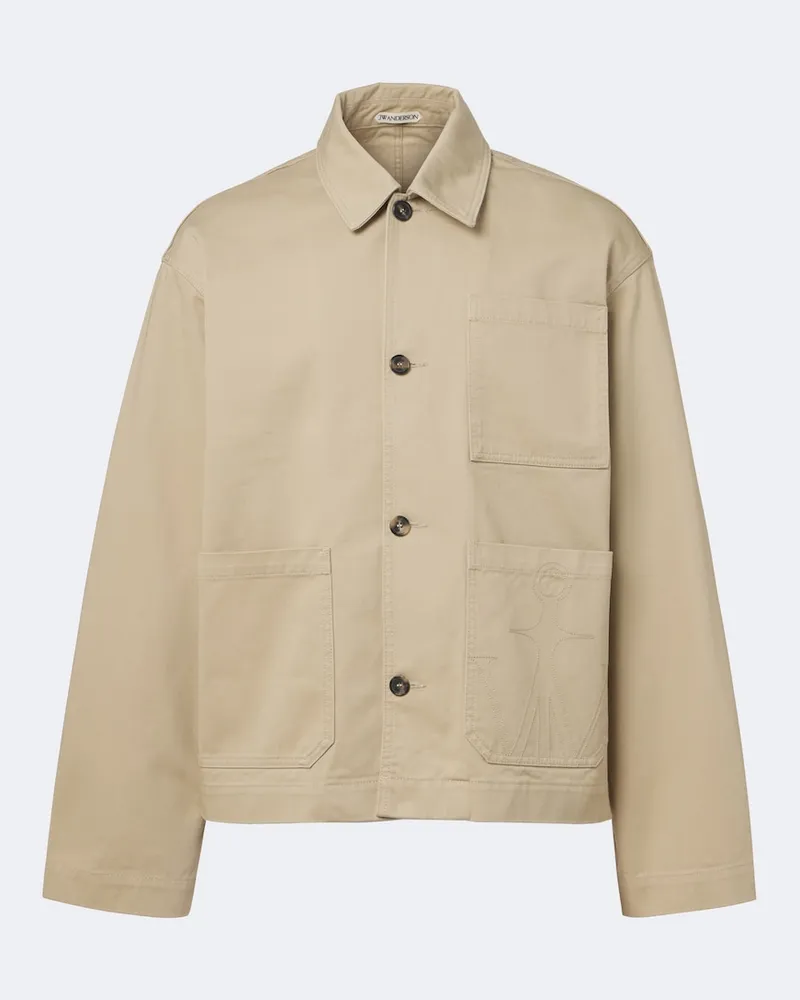 J.W.Anderson Giacca in canvas di cotone con ricamo Beige