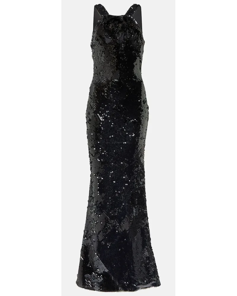 Roland Mouret Abito lungo con paillettes Nero