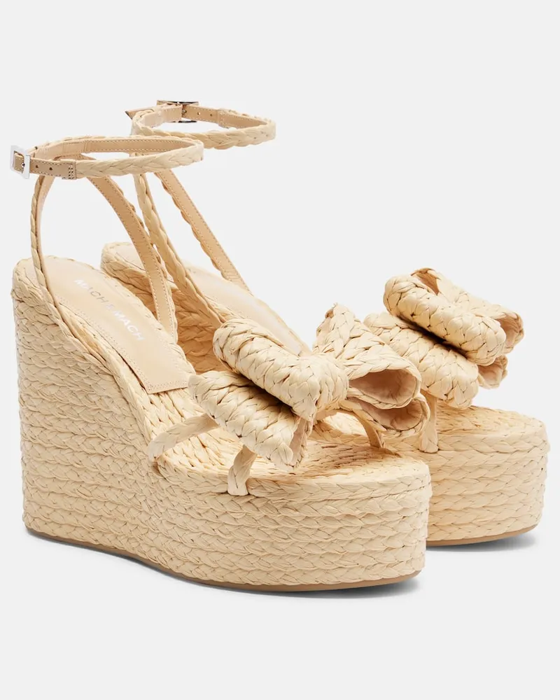 Mach & Mach Sandali espadrillas Le Cadeau in rafia con zeppa Beige