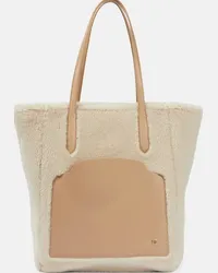 Loro Piana Borsa Sesia Large in shearling Beige