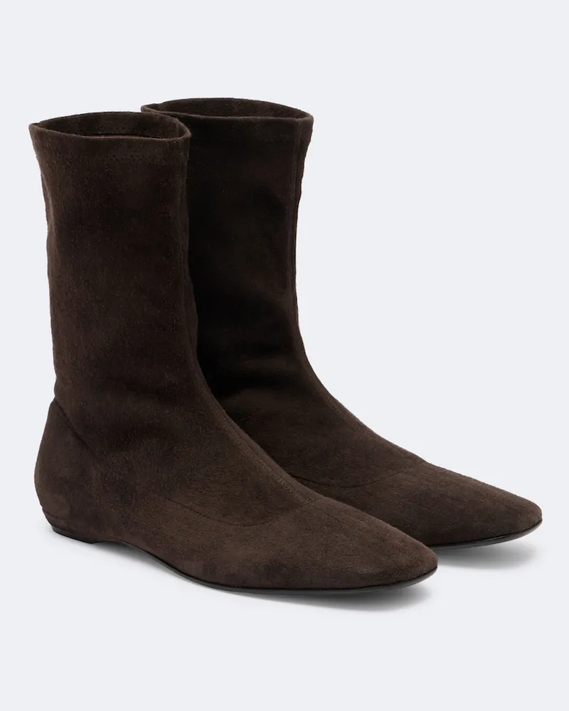 The Row Stivaletti Cindy in suede Marrone