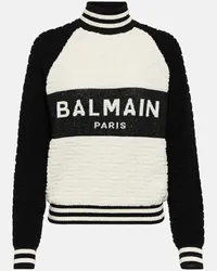 Balmain Pullover in misto lana e cotone jacquard Multicolore