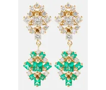 Orecchini La Fantaisie in oro 18kt con diamanti e smeraldi