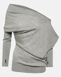 Tom Ford Pullover monospalla in cashmere e seta Grigio