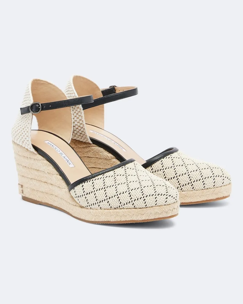 Manolo Blahnik Espadrillas Espadrahi effetto rafia Beige