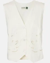 RIXO Gilet Norah in cotone e lino Bianco