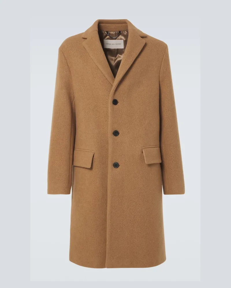 Dries van Noten Cappotto monopetto in lana Beige