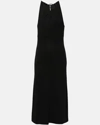 Givenchy Abito midi in crêpe e pizzo Nero