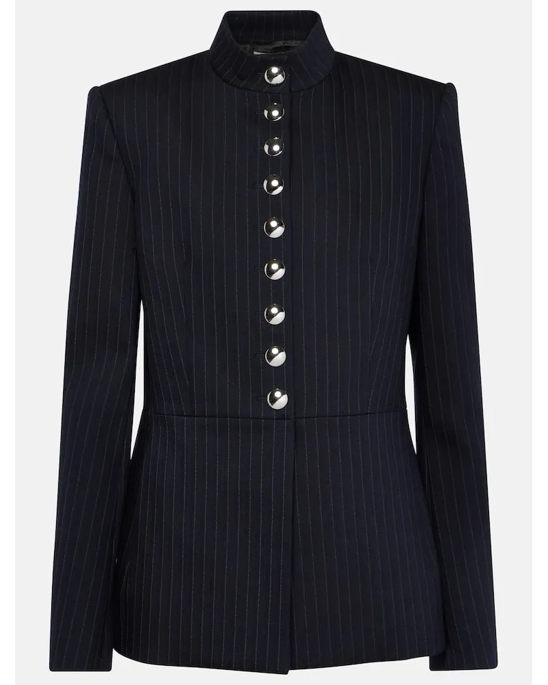 KHAITE Giacca Samuel in misto lana gessata Blu
