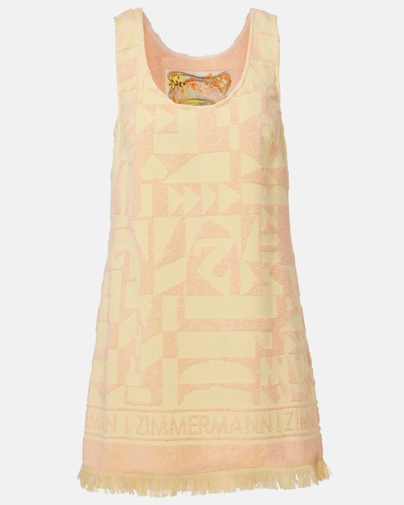 Zimmermann Abito corto Solstice in spugna di cotone Giallo