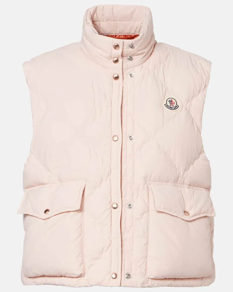 Moncler Piumino senza maniche trapuntato Biois Rosa