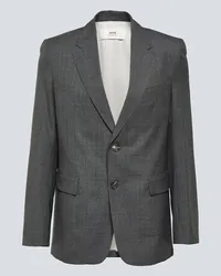 AMI Paris Blazer in lana vergine Grigio