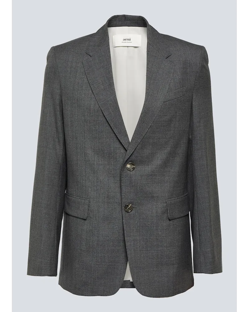 AMI Paris Blazer in lana vergine Grigio