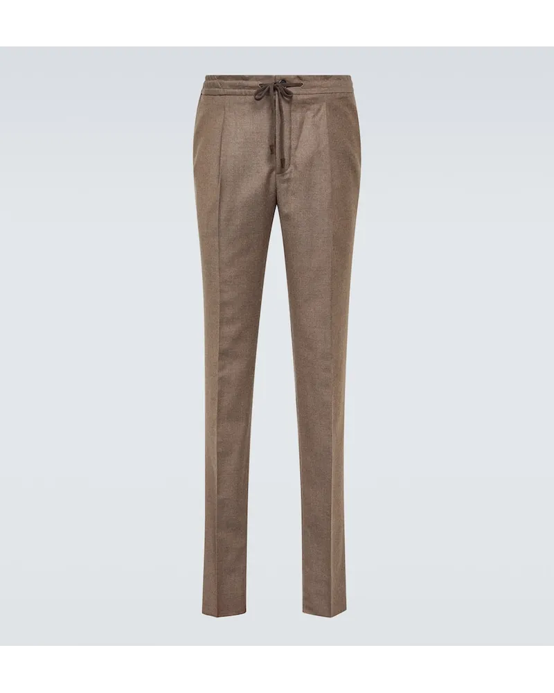 Slowear Pantaloni tapered in lana vergine Beige