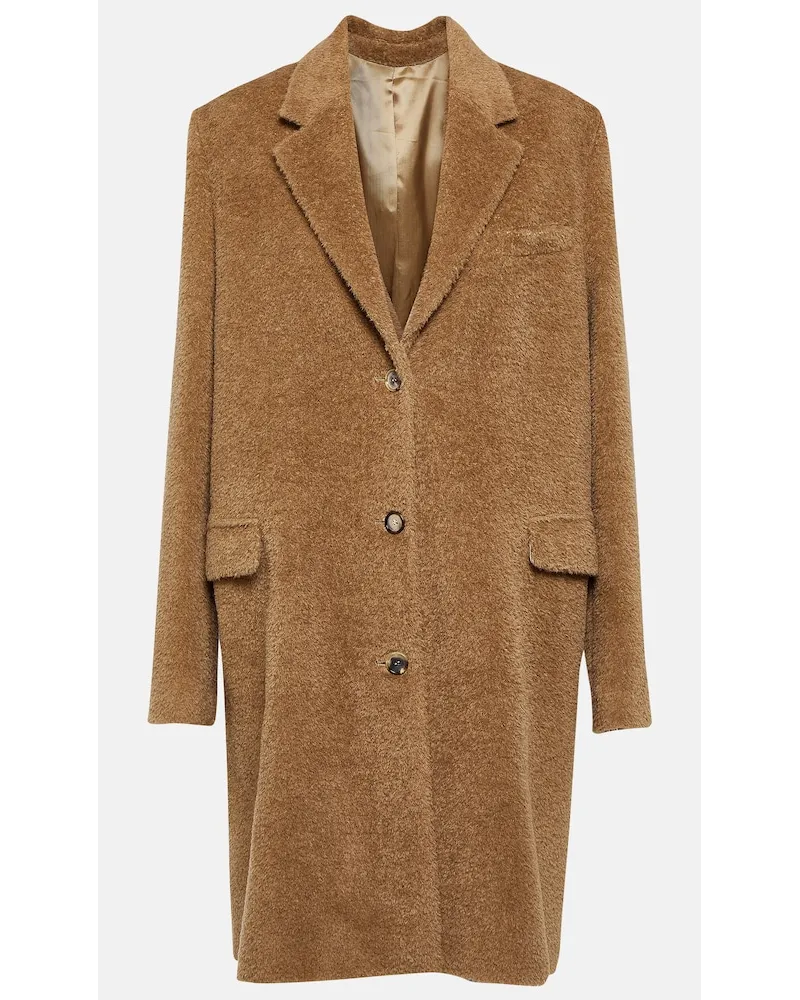 Totême Cappotto in teddy di lana e alpaca Marrone