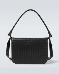 Bottega Veneta Borsa a tracolla Swing Medium in pelle Intrecciato Nero