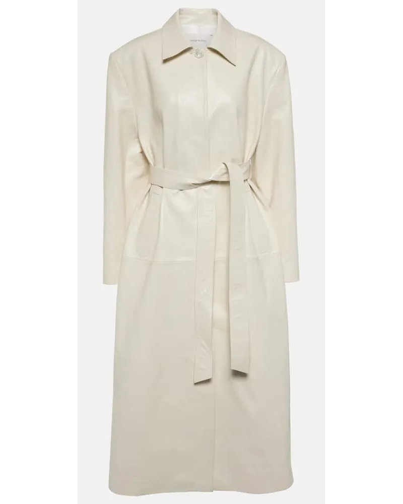 Magda Butrym Cappotto monopetto in pelle Bianco