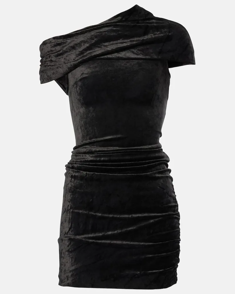 Rick Owens Abito corto Lilies Lola in velluto Nero