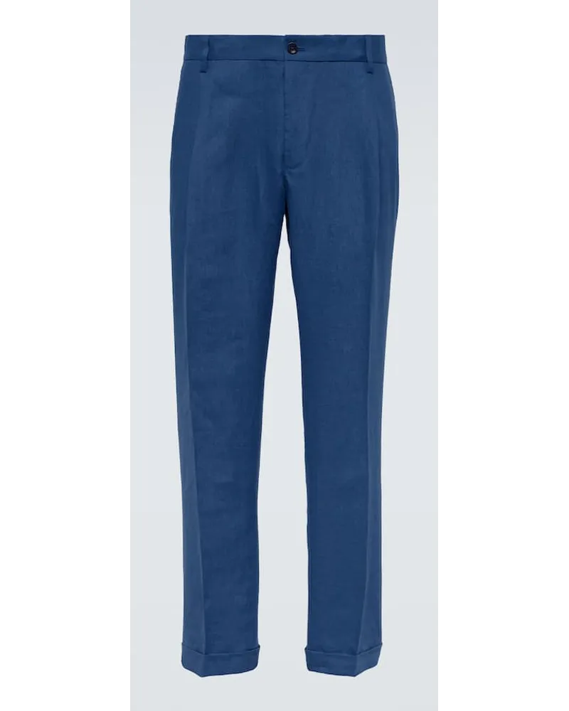 Dolce & Gabbana Pantaloni slim in lino Blu