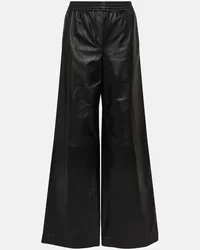 Joseph Pantaloni Ashbridge in pelle a gamba larga Nero