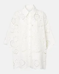 Zimmermann Camicia Pop in sangallo di lino Bianco