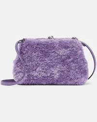 Jil Sander Borsa a spalla Goji Micro in shearling Viola