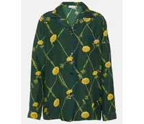 Burberry Camicia pigiama in popeline di seta Verde