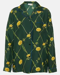 Burberry Camicia pigiama in popeline di seta Verde