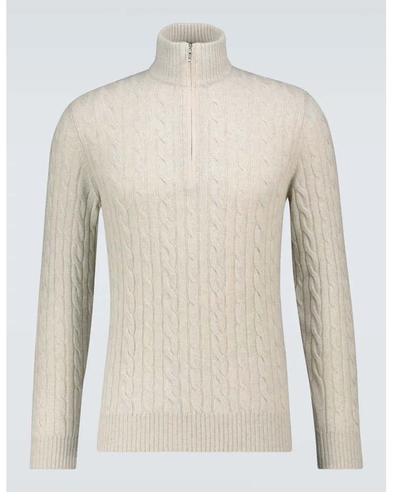 Loro Piana Dolcevita in cashmere a trecce Neutro