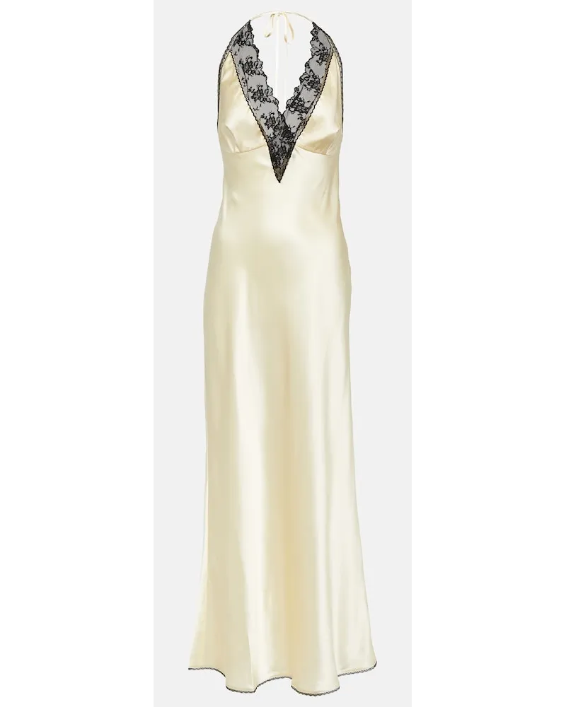 SIR Abito lungo in seta Giallo