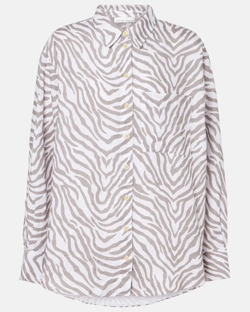 Heidi Klein Camicia in lino con stampa zebrata Marrone