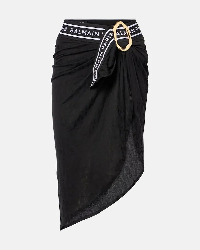 Balmain Pareo con logo Nero