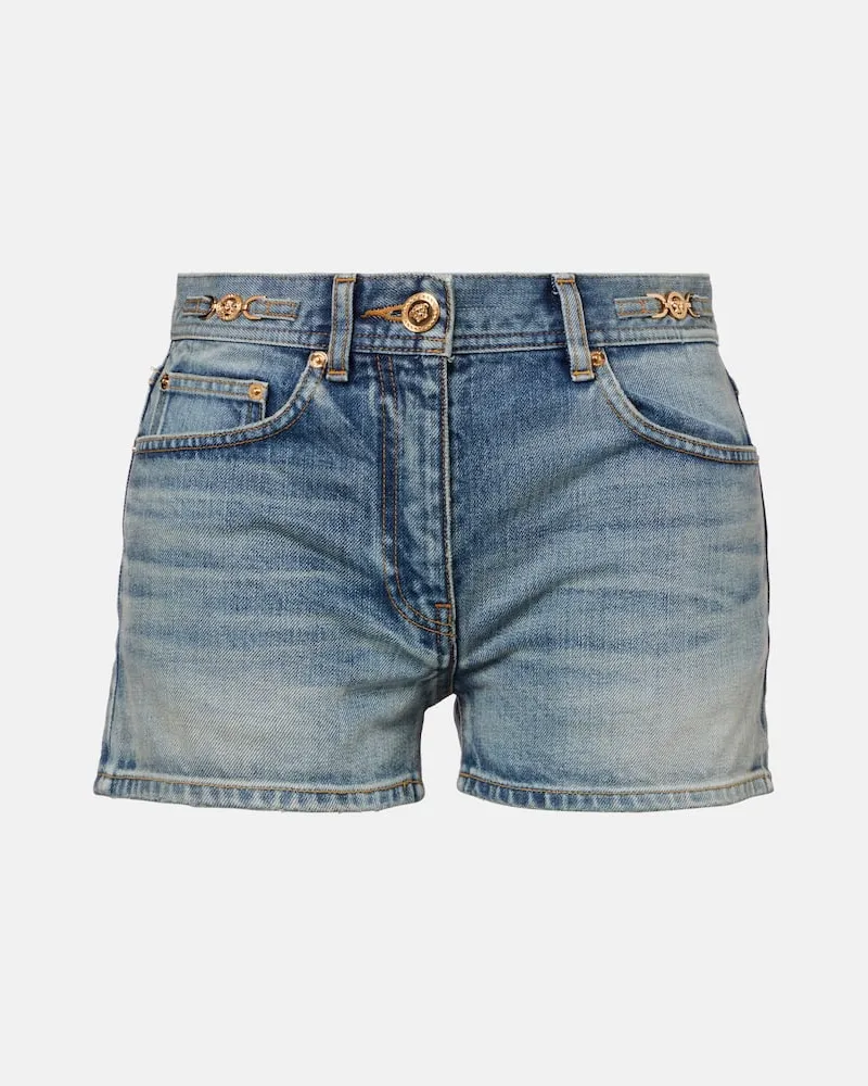 Versace Shorts di jeans a vita media Blu