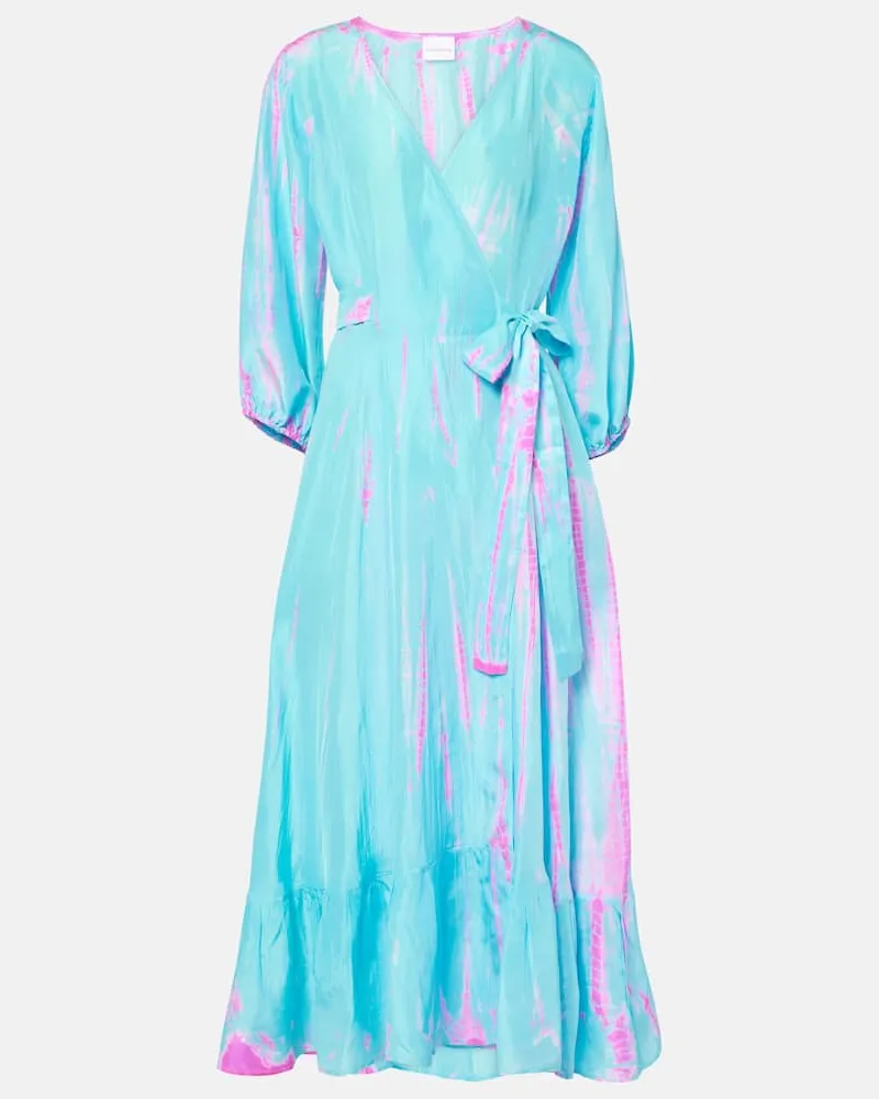 Anna Kosturova Abito midi Hailey in seta Blu