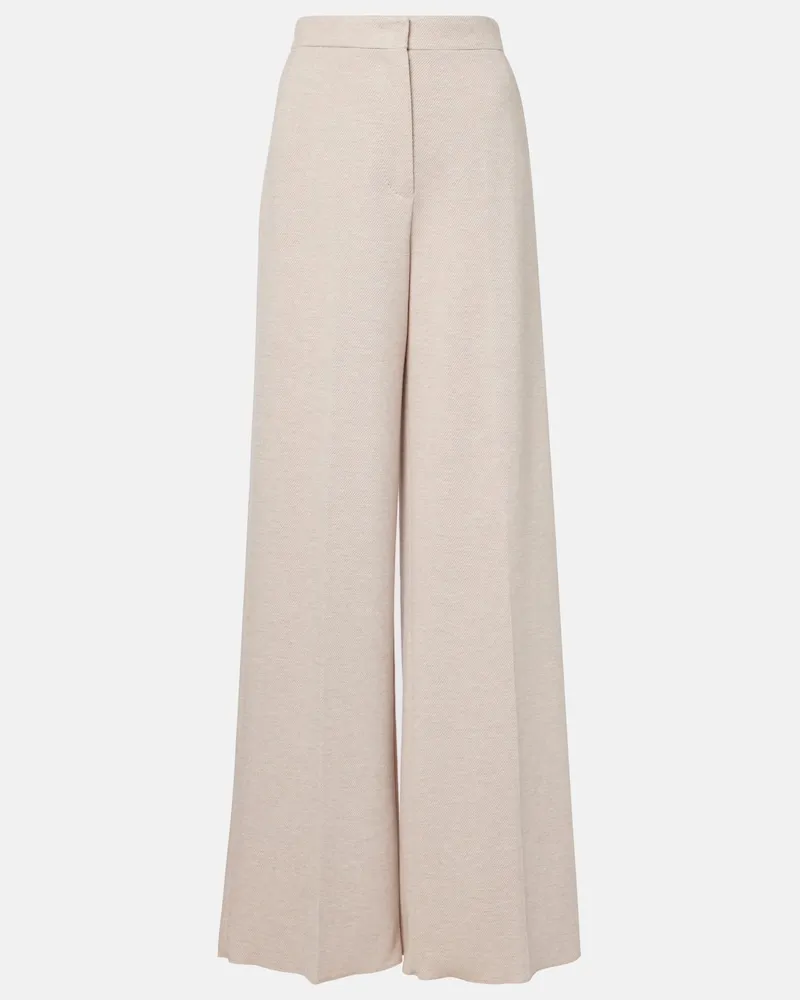 Max Mara Pantaloni Corea in jersey di cotone e lana Beige