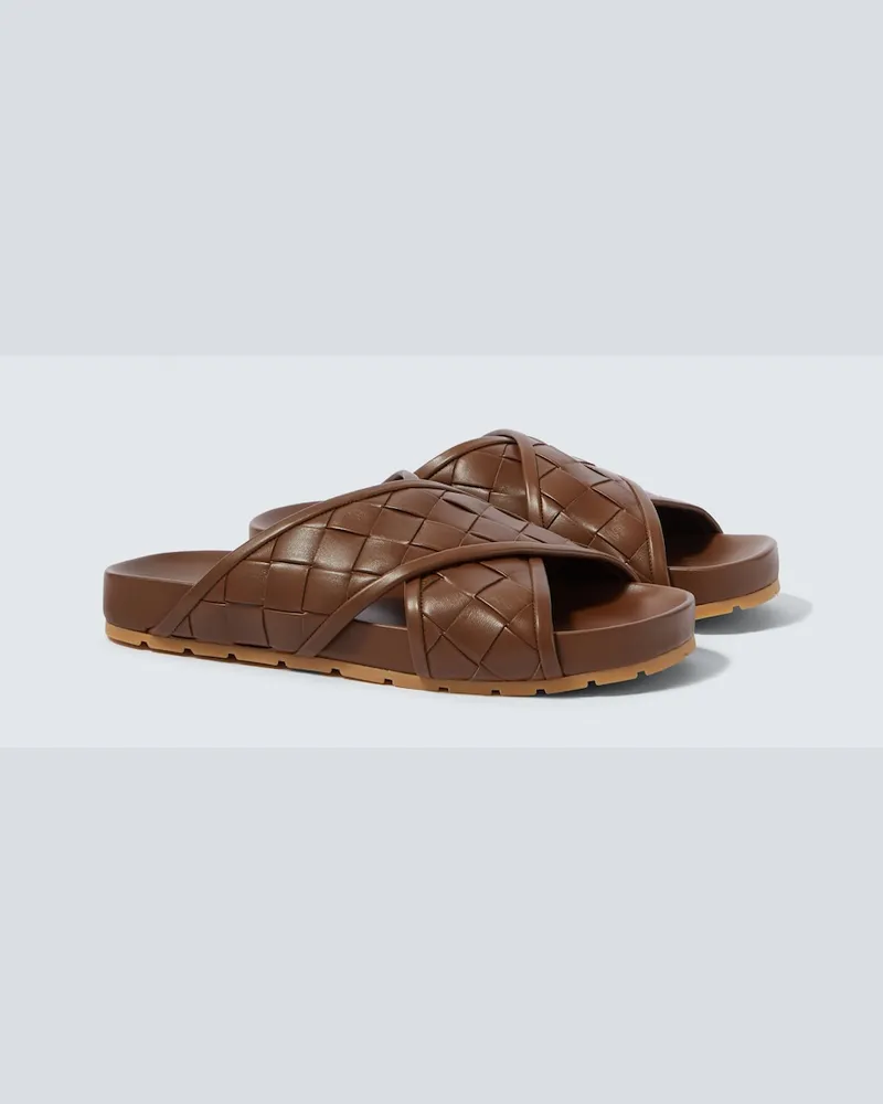 Bottega Veneta Sandali Tarik in pelle Intrecciato Marrone