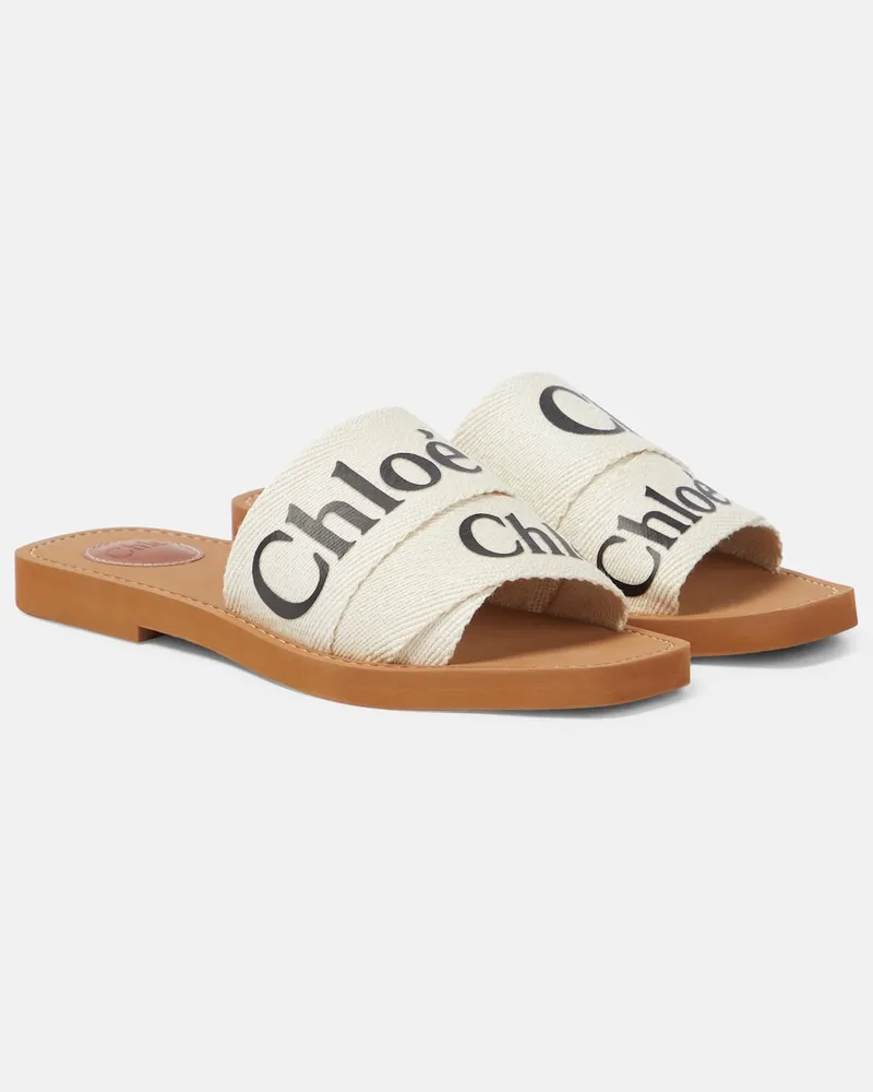 Chloé ChloÃ© Sandali Woody in canvas Bianco