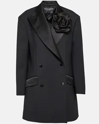 Dolce & Gabbana Blazer con applicazione floreale Nero